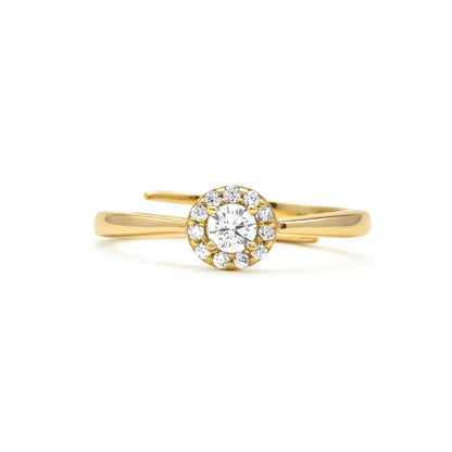 Anillo de Plata de Ley 925 y Circonita Brillante acabado en oro amarillo 18k - Aldra