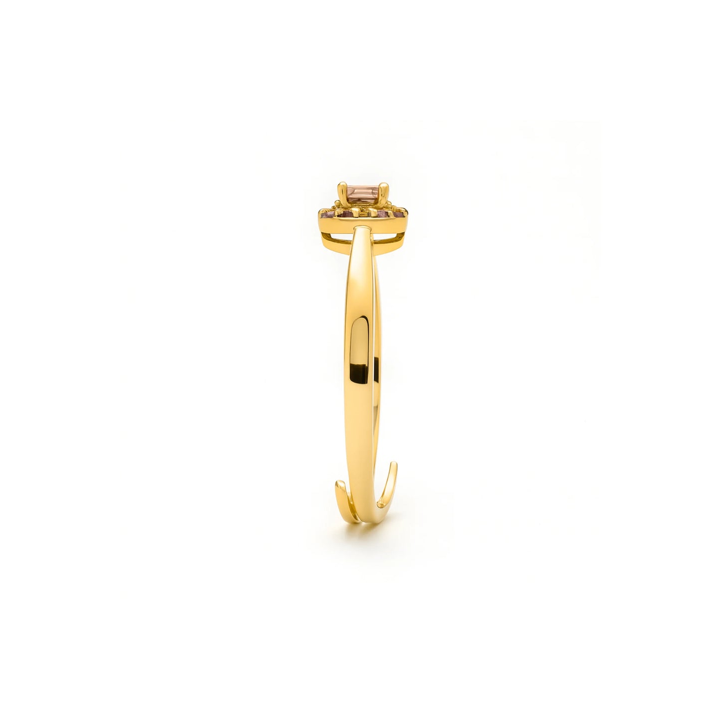 Anillo de Plata de Ley 925 y Circonita Multicolor acabado en oro amarillo 18k - Aldra - Marron