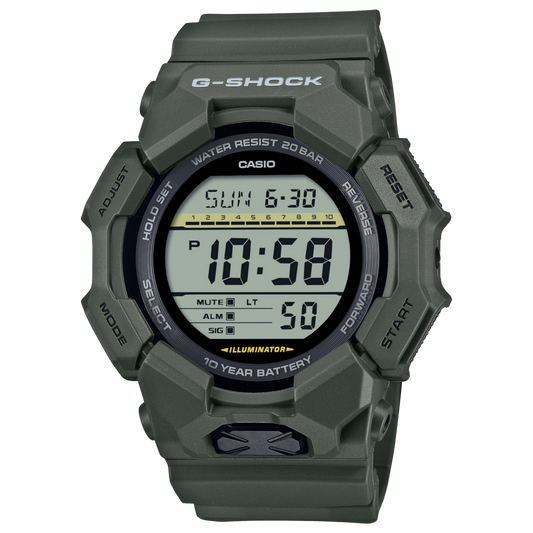 Casio G-SHOCK GD-010-3ER verde, vista frontal