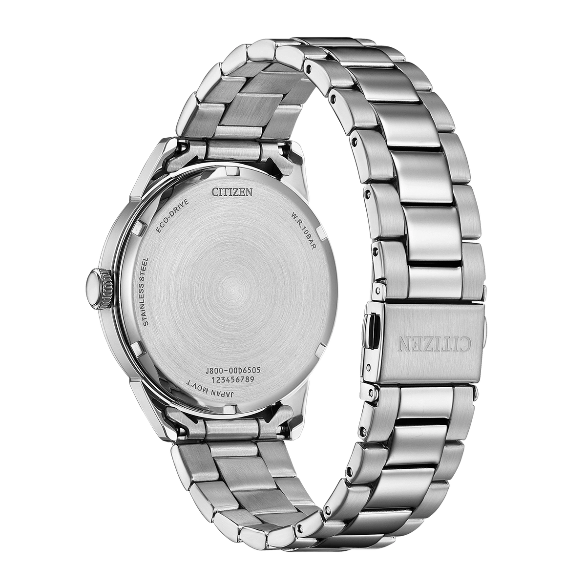 Reloj Citizen Elegant Eco-Drive AW0151-85X de acero con esfera verde, vista trasera