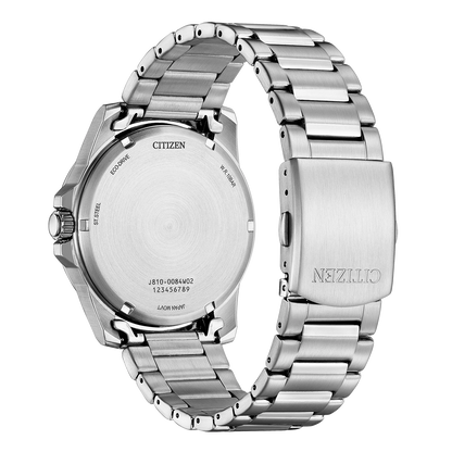 Reloj Citizen Marine 1810 Eco-Drive AW1811-82X de acero con esfera verde, vista trasera