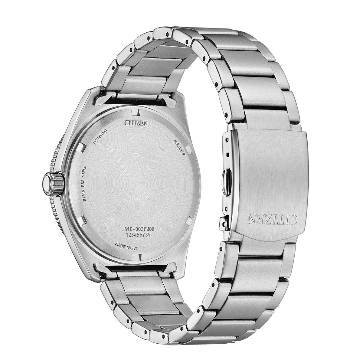 Citizen Marine 188 Eco-Drive AW1880-55X de acero con esfera verde, vista trasera