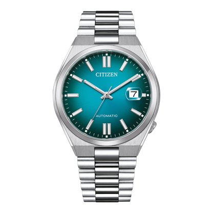 Reloj Citizen Tsuyosa NJ0151-88X de acero con esfera verde turquesa, vista frontal