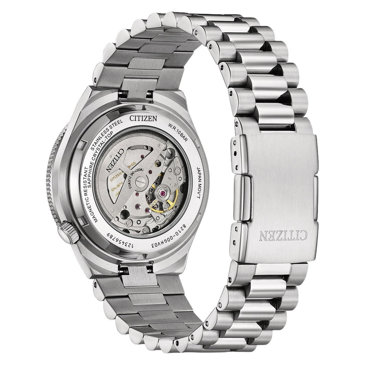 Parte trasera del Citizen Tsuyosa Shore NJ0231-56L con movimiento automático visible