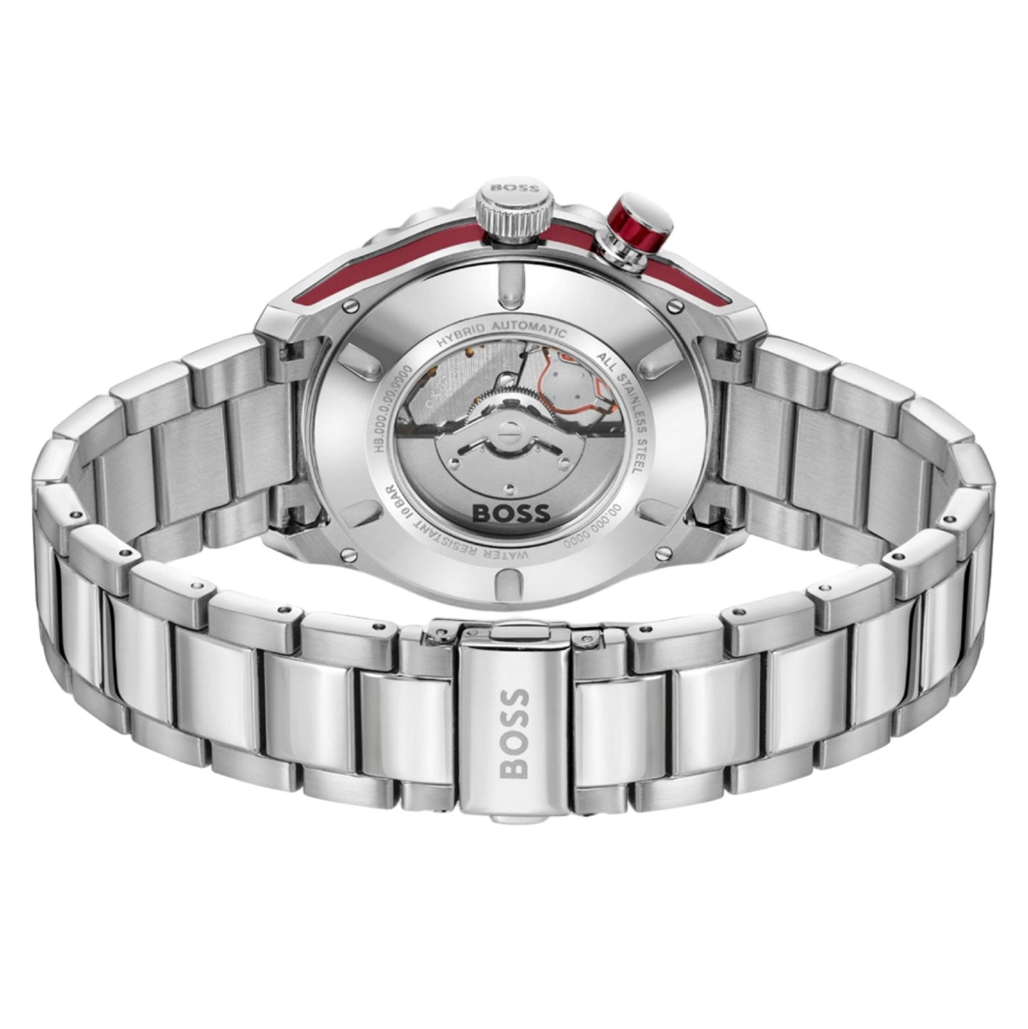 Reloj Hugo Boss Bossmatic con diseño automático híbrido y pulsera de acero inoxidable.