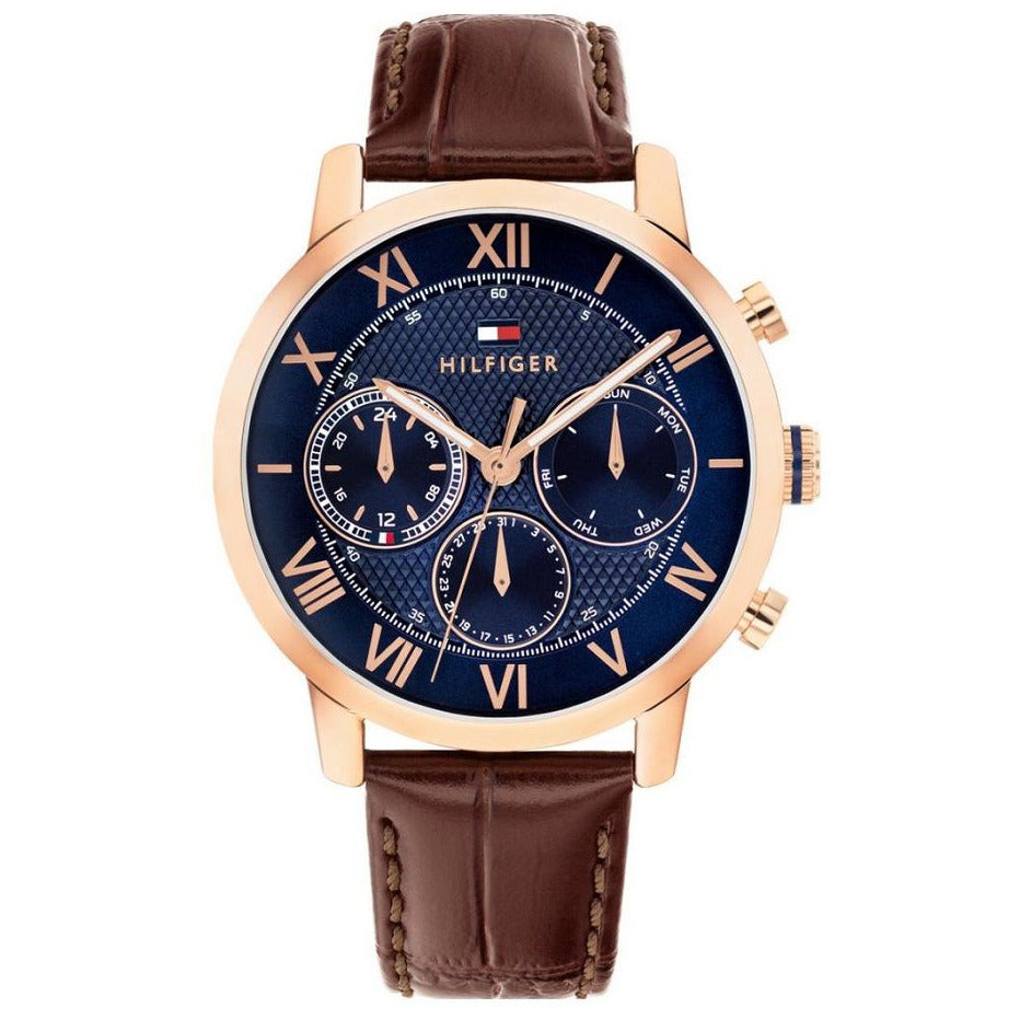 Reloj Tommy Hilfiger TH-Oxford para hombre con caja de acero inoxidable de 42 mm y esfera azul