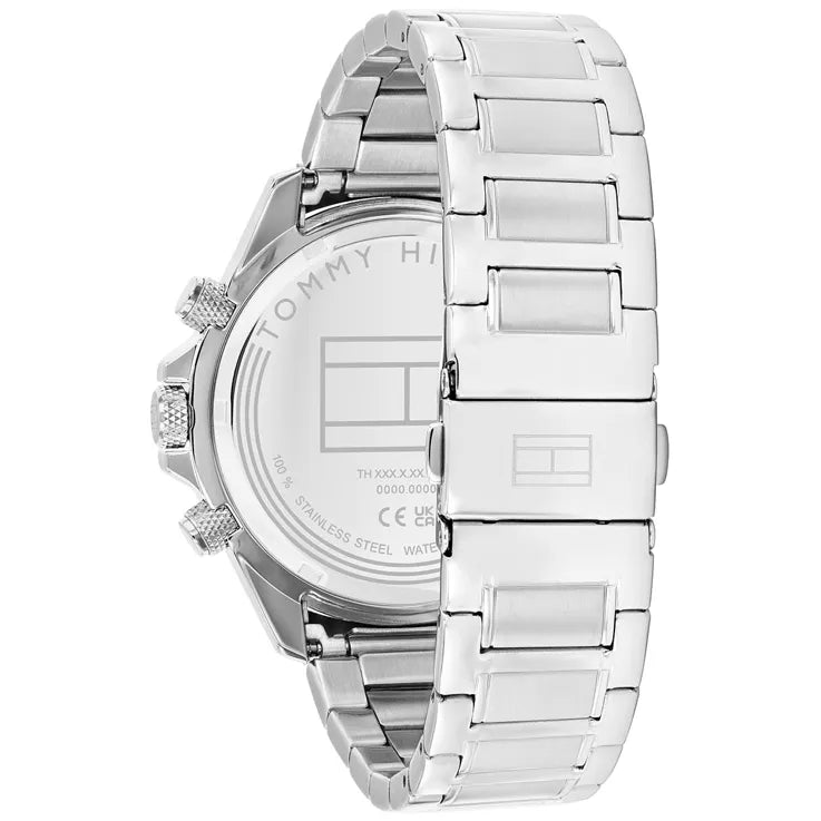 Brazalete de acero inoxidable plateado del reloj Tommy Hilfiger Clark