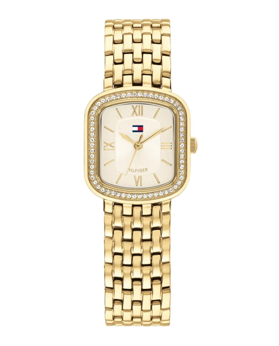 Reloj de mujer Tommy Hilfiger Abby 1782923 dorado con esfera champán y bisel con cristales, vista 1