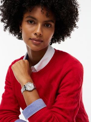 Reloj de mujer Tommy Hilfiger Mackenzie 1782936 de acero con esfera plateada y detalles oro rosa, fotografía 4