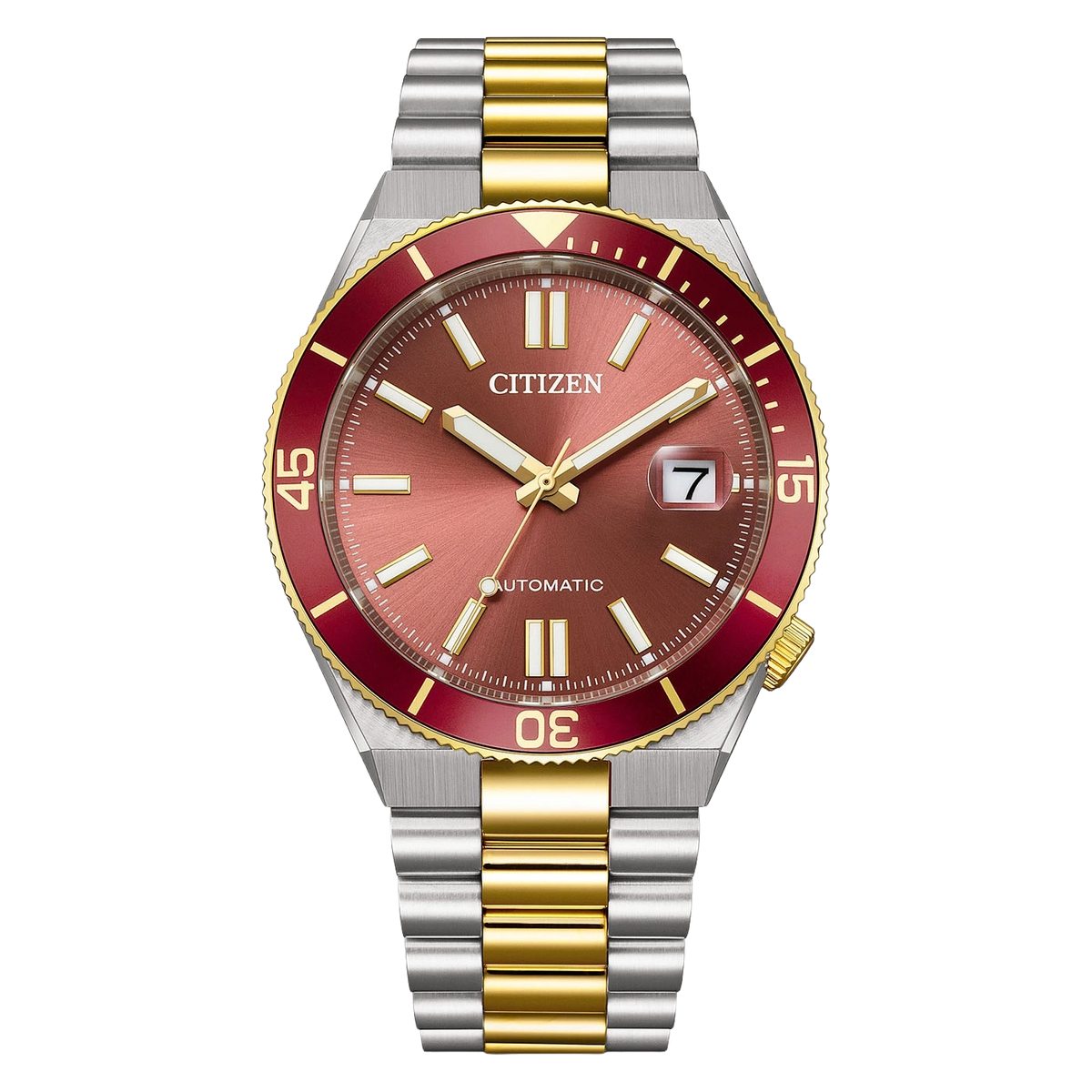 Citizen Tsuyosa Shore NJ0234-58X bicolor con esfera roja - vista frontal